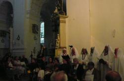 Zespół z Łukowej na koncercie "Dawne pieśni Roztocza. Tabor w Szczebrzeszynie 2008, kościół św. Katarzyny <br />
Fot. Waldemar Frąckiewicz